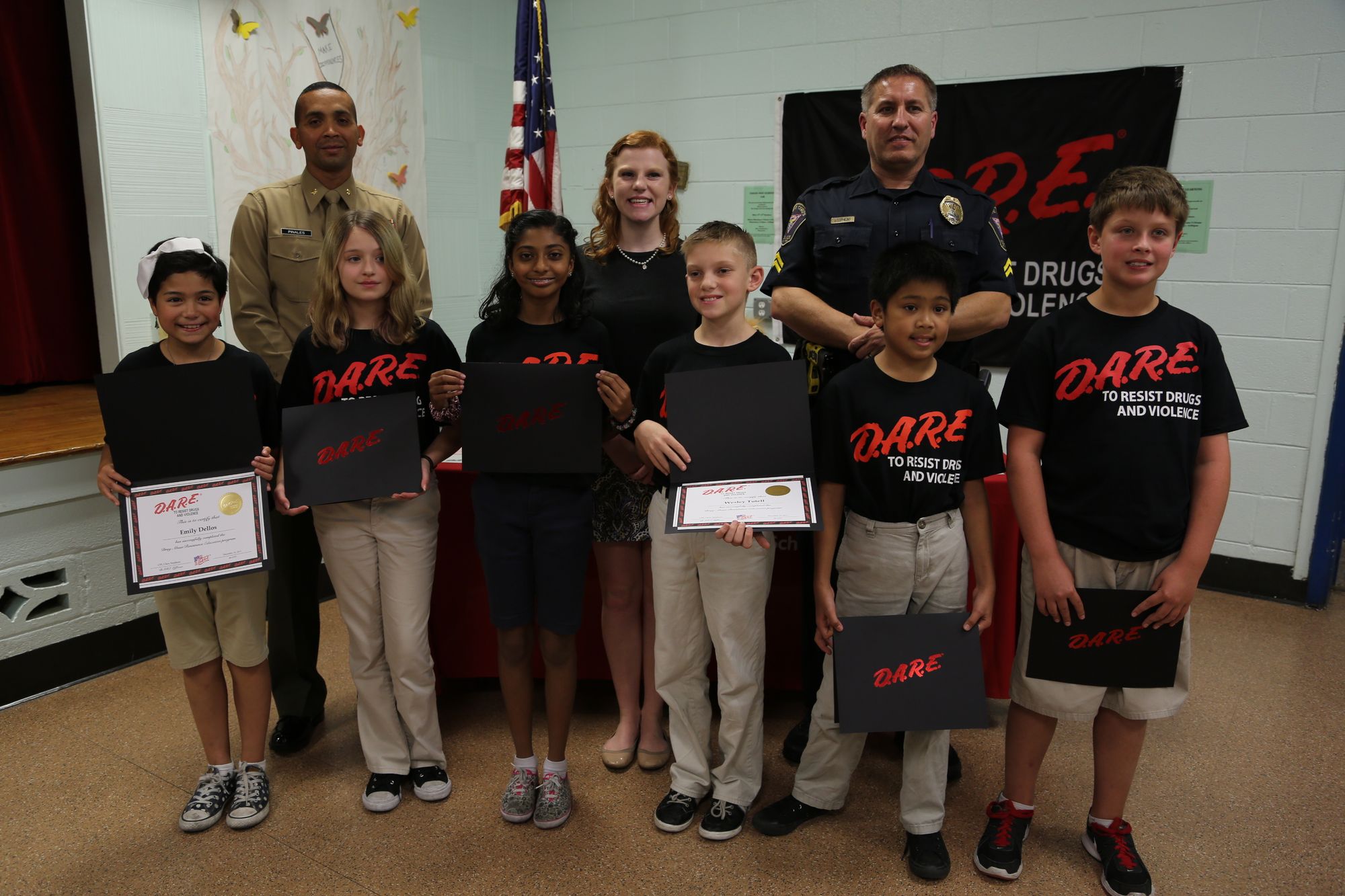 Fifth grade students of Bolden Elementary graduate a Drug Abuse Resistance Education graduation at Laurel Bay